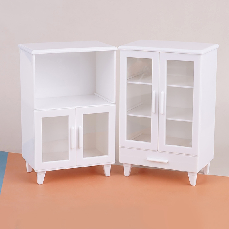 Sports Equipment Locker - 1Set 1:12 Dollhouse Miniature White Cupboard
