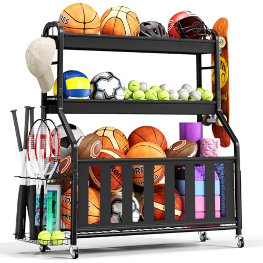 Sports Equipment Locker - Sports Equipment Organizer Rolling Ball Storage