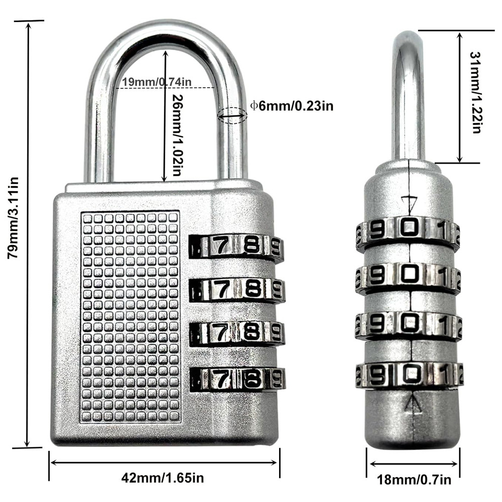 4-Digit Combination Padlock, Z - Sports Equipment Locker ulasan dan harga